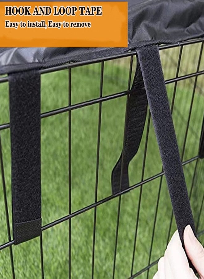 LWFCOEE Dog Pen Cover fits All 24" Wide 8 Panels Pet Exercise Pen with Durable Fabric & Mesh Netting, Provide Shade & Security, Dog Playpen Top Cover Indoor Outdoor, Easy to Assemble, Black - Image 5